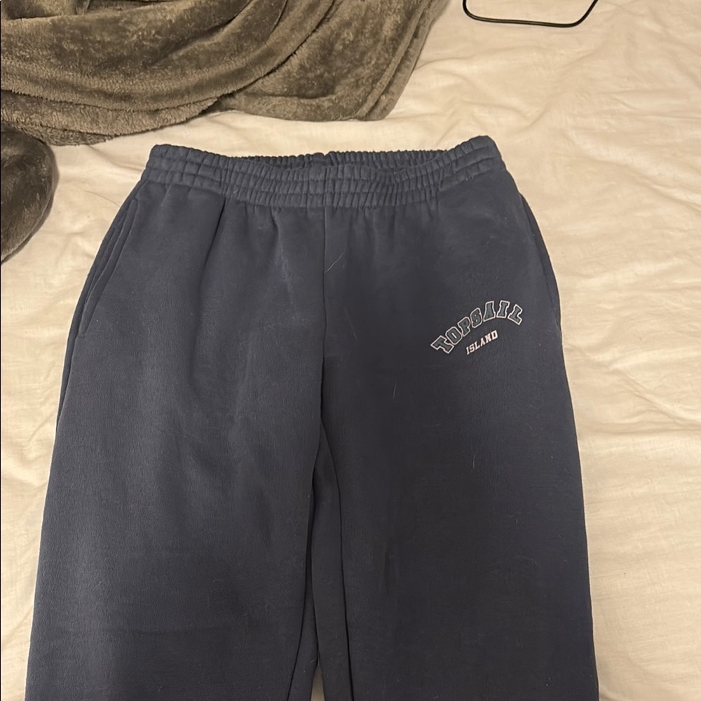 Stylish Blue Flare Pants with Elastic Waistband